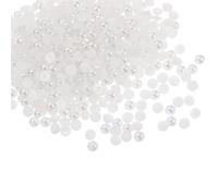 sourcing map Lot de 300 perles d'imitation demi-rondes en plastique ABS à dos plat pour loisirs créatifs, chaussures, décorations, vêtements, mariage, Noël, cadres photo, blanc vif - 4 mm