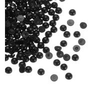 sourcing map Lot de 300 perles d'imitation demi-rondes en plastique ABS de 6 mm pour loisirs créatifs, chaussures, décorations, vêtements, mariage, Noël, cadres photo, noir