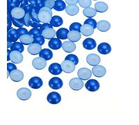 sourcing map Lot de 300 perles d'imitation demi-rondes en plastique ABS pour loisirs créatifs, chaussures, décorations, vêtements, mariage, Noël, cadres photo, bleu foncé - 10 mm