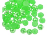 sourcing map Lot de 300 perles d'imitation demi-rondes en plastique ABS pour loisirs créatifs, chaussures, décorations, vêtements, mariage, Noël, cadres photo, 10 mm, vert