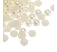 sourcing map Lot de 300 perles d'imitation demi-rondes en plastique ABS pour loisirs créatifs, chaussures, décorations, vêtements, mariage, Noël, cadres photo, 10 mm, beige
