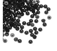 sourcing map Lot de 300 perles d'imitation demi-rondes en plastique ABS pour loisirs créatifs, chaussures, décorations, vêtements, mariage, Noël, cadres photo, noir - 4 mm