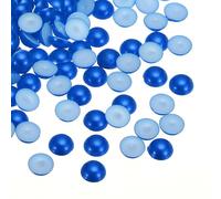 sourcing map Lot de 300 perles d'imitation demi-rondes en plastique ABS pour loisirs créatifs, chaussures, décorations, vêtements, mariage, Noël, cadres photo, bleu foncé - 12 mm