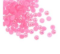 sourcing map Lot de 300 perles d'imitation demi-rondes en plastique ABS pour loisirs créatifs, chaussures, décorations, vêtements, mariage, Noël, cadres photo, 6 mm, rose