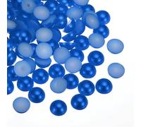 sourcing map Lot de 300 perles d'imitation demi-rondes en plastique ABS pour loisirs créatifs, chaussures, décorations, vêtements, mariage, Noël, cadres photo, bleu foncé - 14 mm
