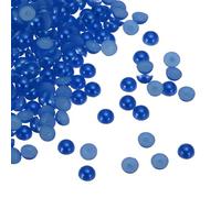 sourcing map Lot de 300 perles d'imitation demi-rondes en plastique ABS pour loisirs créatifs, chaussures, décorations, vêtements, mariage, Noël, cadres photo, bleu foncé - 6 mm