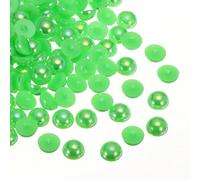 sourcing map Lot de 300 perles d'imitation demi-rondes en plastique ABS pour loisirs créatifs, chaussures, décorations, vêtements, mariage, Noël, cadres photo, 14 mm, vert