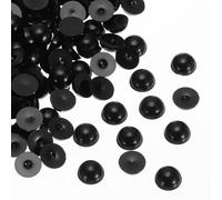 sourcing map Lot de 300 perles d'imitation demi-rondes en plastique ABS pour loisirs créatifs, chaussures, décorations, vêtements, mariage, Noël, cadres photo, 12 mm, noir