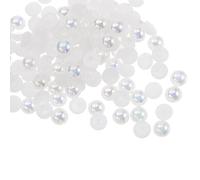 sourcing map Lot de 300 perles d'imitation demi-rondes en plastique ABS pour loisirs créatifs, chaussures, décorations, vêtements, mariage, Noël, cadres photo, blanc vif - 6 mm