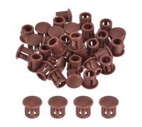 sourcing map Lot de 32 bouchons de trou en plastique rouge-marron de 6 mm, bouchons de trou de type encastré pour trous de verrouillage, tubes de meubles, armoires