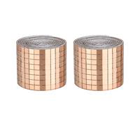 sourcing map Lot de 3200 carreaux de mosaïque miroir carrés autocollants en verre pour loisirs créatifs, décoration, art, collage, fabrication de cartes, or rose - 5 x 5 mm