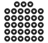 sourcing map Lot de 33 disques de reliure en plastique en forme de cœur de 24 mm pour loisirs créatifs, carnets, accessoires de planificateur, noir