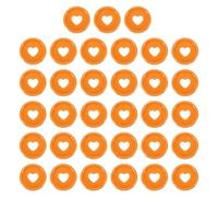 sourcing map Lot de 33 disques de reliure en plastique en forme de cœur de 24 mm pour loisirs créatifs, carnets, planificateurs, accessoires de planificateur, orange