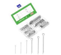 sourcing map Lot de 335 goupilles fendues en acier inoxydable 304 de 6 tailles pour appareils ménagers, équipements de sport, réparation mécanique automobile (argent)