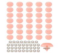 sourcing map Lot de 35 mini nez de cochon de sécurité en plastique rose pour museau en peluche, accessoires de fabrication de poupées, fournitures de réparation de marionnettes, kit d'artisanat