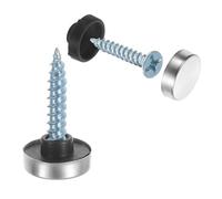 sourcing map Lot de 36 cache-vis, 12 mm de diamètre en acier inoxydable pour rétroviseur, caches décoratifs, clous convexes, fixations à vis pour panneaux publicitaires, quincaillerie de construction