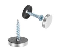 sourcing map Lot de 36 cache-vis, 18 mm de diamètre en acier inoxydable pour rétroviseur, clous décoratifs, joints plats, fixations à vis pour panneaux, publicité, quincaillerie de construction