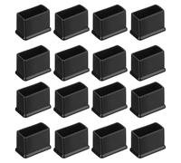 sourcing map Lot de 36 capuchons carrés en PVC pour pieds de chaise, 30 mm x 15 mm de diamètre extérieur - Noir