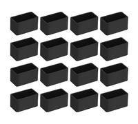 sourcing map Lot de 36 capuchons carrés en PVC pour pieds de chaise, 40 mm x 20 mm, noir
