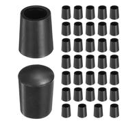 sourcing map Lot de 36 Patins de Chaise, Capuchons Ronds en PVC pour Pieds de Chaise - 0,8 cm - Antidérapants - Pour Protéger les Sols en Bois Dur - Noir