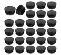 sourcing map Lot de 38 bouchons ronds en plastique noir, 32 mm, protection contre le glissement pour chaise, canapé, table, étagère