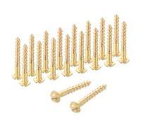 sourcing map Lot de 38 vis à bois, M1,6 x 12 mm, tête ronde fendue en laiton, autotaraudeuses rapides en métal pour appareils électroménagers, meubles, travail du bois