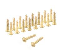 sourcing map Lot de 38 vis à bois, M1,6 x 8 mm, tête ronde fendue en laiton, auto-taraudeuses rapides en métal pour appareils électroménagers d'intérieur, meubles, travail du bois