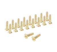 sourcing map Lot de 38 vis à bois, M2 x 8 mm, tête plate auto-taraudeuse, en laiton, auto-taraudeuses, pour appareils électroménagers, meubles, travail du bois