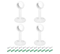 sourcing map Lot de 4 Accroche Rideau Supports de Tringle à Rideaux de 1,9 cm, Support de Tringle de Placard en Acier Inoxydable avec Vis, Blanc