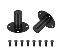 sourcing map Lot de 4 adaptateurs de support de haut-parleur en métal de 10,7 x 8 cm pour bricolage, home cinéma, studio, perche de support, noir