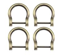 sourcing map Lot de 4 anneaux en D à visser pour manille à cheval - 19 mm - En forme de U - Accessoires de sangle de sac à main pour bricolage du cuir - Bronze, bronze, 19mm(3/4 Inch)