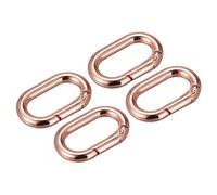 sourcing map Lot de 4 anneaux ovales à ressort ronds de 3,5 cm pour sacs à main, porte-clés - Or rose, rose gold
