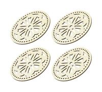 sourcing map Lot de 4 bases de panier pour crochet - 14 cm - Fond de sac à crochet - Bois brut - Pour loisirs créatifs, panier et crochet, bases de tricot - Feu d'artifice