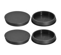 sourcing map Lot de 4 bouchons de trou en plastique de 60 mm, bouchons ronds à clipser pour panneaux de meubles, noir