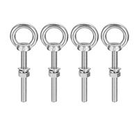 sourcing map Lot de 4 boulons à œil de levage, vis à oeil, M8 x 60 mm avec rondelle d'écrou en acier inoxydable 304 pour suspension