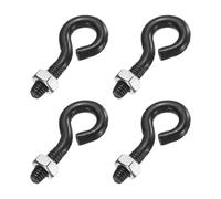 sourcing map Lot de 4 boulons à œil filetés M6 x 20 mm en acier inoxydable 304 avec écrou pour accrocher ou sécuriser les câbles Noir