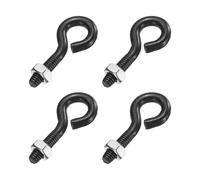 sourcing map Lot de 4 boulons à œil filetés M6 x 25 mm en acier inoxydable 304 avec écrou pour accrocher ou sécuriser les câbles Noir