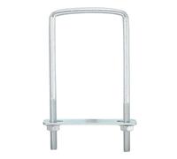 sourcing map Lot de 4 boulons en U carrés de 90 mm de largeur intérieure 180 mm de long M8 en acier au carbone zingué avec écrous et plaques, pour remorque de bateau