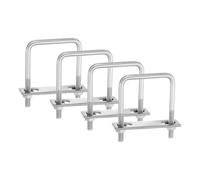 sourcing map Lot de 4 boulons en U carrés en acier inoxydable 304, largeur intérieure de 62 mm, longueur M8 avec écrous, plaque de cadre, joint pour remorque, bateau de ski, bateau de pêche, pipelines