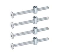 sourcing map Lot de 4 boulons pour cadre de lit, vis à tête hexagonale M6 x 75 mm, boulons à tête cylindrique pour lits superposés, vis de meubles avec tête en forme de riz pour chaises, berceaux