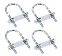 sourcing map Lot de 4 boulons ronds en U M6 de 40 mm de largeur intérieure 90 mm de longueur avec écrou, plaque, rondelle