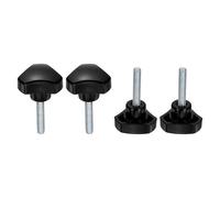 sourcing map Lot de 4 boutons de poignée triangulaires M6 x 35 mm (pas de 1 mm) en acier au carbone métrique - Vis de serrage filetées pour travail du bois - Noir