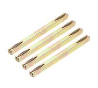 sourcing map Lot de 4 boutons de porte avec fente, 8 x 120 mm en fer, barre de rechange carrée droite, pièces de rechange pour systèmes de contrôle de porte, argent