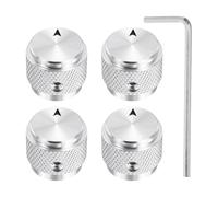 sourcing map Lot de 4 boutons de potentiomètre universels en aluminium, 6 mm x 15 mm, diamètre extérieur x 13 mm, boutons de contrôle de tonalité universels pour guitare, basse, indicateur de flèche