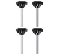 sourcing map Lot de 4 boutons de serrage en forme d'étoile M8 x 80 mm, filetage mâle métrique de 39 mm, grande tête en plastique, poignée de serrage à la main, noir