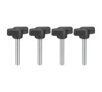 sourcing map Lot de 4 boutons de serrage M6 x 35 mm en acier au carbone en forme de T pour un retrait rapide du bouton de serrage manuel