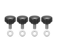 sourcing map Lot de 4 boutons de serrage moletés, M6 x 12 mm, vis moletées en acier inoxydable 304, vis moletées de 22 mm de large, avec rondelles pour remplacement de base de parapluie de machine