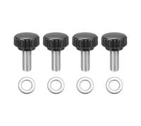 sourcing map Lot de 4 boutons de serrage moletés, M8 x 20 mm, vis moletées métriques en acier inoxydable 304, 22 mm de large, poignée moletée, boulons avec rondelles pour remplacement de base de