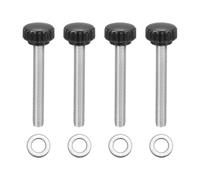 sourcing map Lot de 4 boutons de serrage moletés, M8 x 60 mm, vis moletées métriques en acier inoxydable 304, 22 mm de large, poignée moletée, boulons avec rondelles pour remplacement de base de