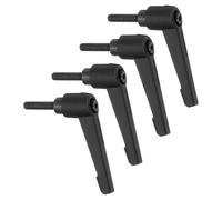 sourcing map Lot de 4 boutons réglables M5 x 20 mm - Filetage mâle - Bouton poussoir à cliquet - Verrouillage rapide - Boulons rotatifs pour machines de tour - Noir